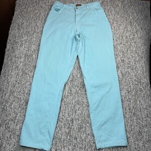 Vintage Tianello Jeans Womens Medium Fits 29x29 Straight Leg Teal Made In USA